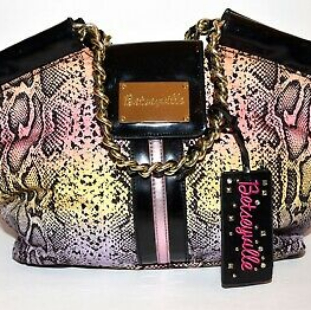Euc Betsey Johnson Rainbow Python Bag - image 1